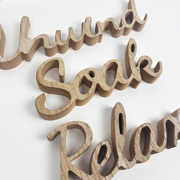 photoframesandart Wooden Word Deco | Unwind Soak or Relax