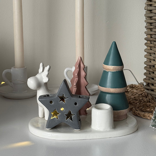 Photoframesandart Woodland Candle Tray With LED Star