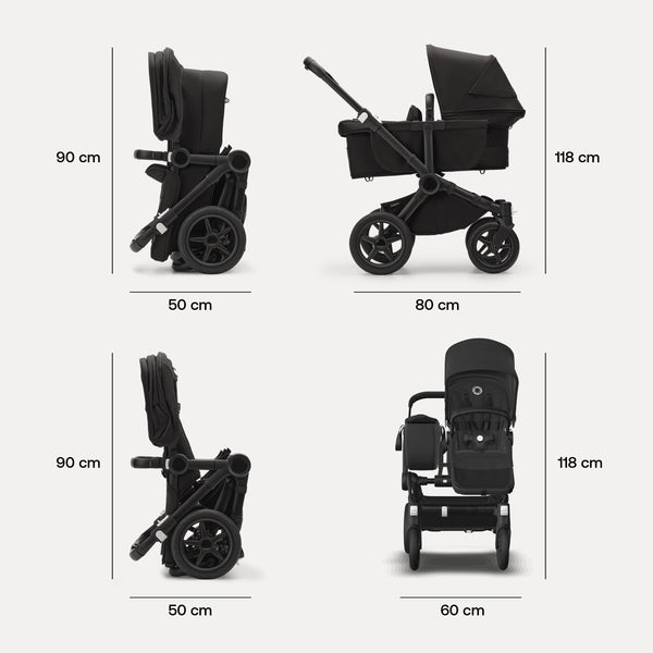 Piccolino Bugaboo Donkey 5 Stroller - Aluminum / Midnight Black
