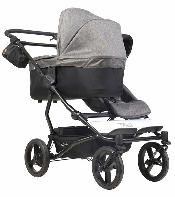 Piccolino Mountain Buggy Duet Luxury Stroller With Satchel & Bag Clips Herringbone