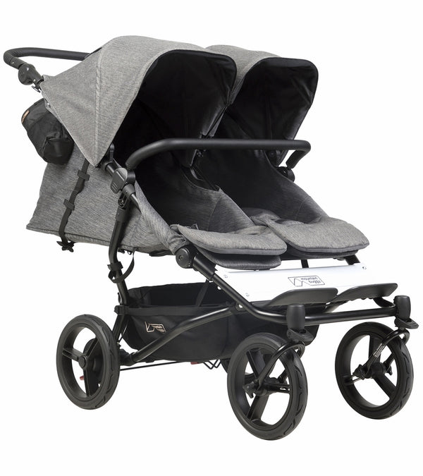 Piccolino Mountain Buggy Duet Luxury Stroller With Satchel & Bag Clips Herringbone