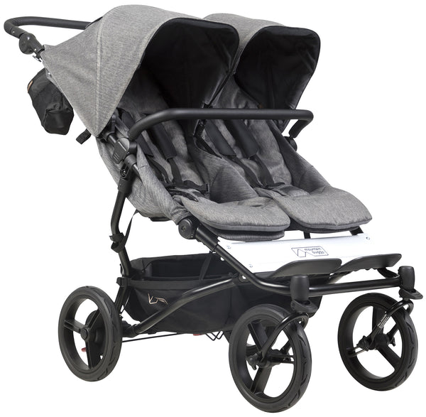 piccolino Mountain Buggy Duet Luxury Stroller with Satchel & Bag Clips Herringbone