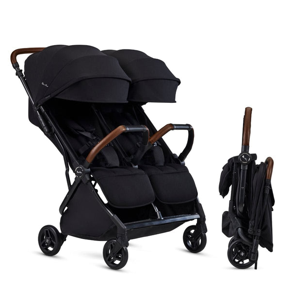 piccolino Silver Cross Jet Double Stroller - Black piccolino Silver Cross Jet Double Stroller - Black