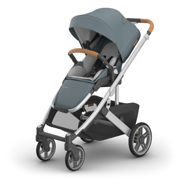 piccolino Uppababy Cruz V3 Stroller Callum - Stone Blue | Silver Frame | Sand Leather