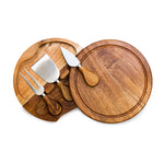 Picnic Time Acacia Brie Cheese Cutting Board & Tools Set
