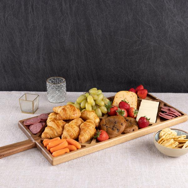 picnic time Acacia Grazing Charcuterie Sectioned Serving Board
