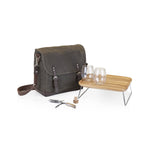 Picnic Time Adventure Wine Tote Khaki Green With Brown Accents