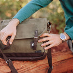 Picnic Time Adventure Wine Tote Khaki Green With Brown Accents