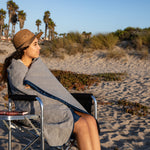 Picnic Time All-Purpose Machine Washable Stadium Blanket Charcoal Gray