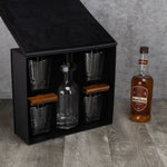 Picnic Time Ambassador Whiskey Box With Decanter And 4 Lowball Glasses