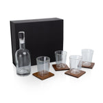 Picnic Time Ambassador Whiskey Box With Decanter And 4 Lowball Glasses