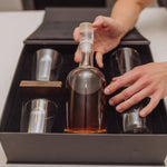 Picnic Time Ambassador Whiskey Box With Decanter And 4 Lowball Glasses