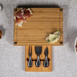Picnic Time Concerto Glass Top Cheese Cutting Board & Tools Set