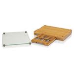 Picnic Time Concerto Glass Top Cheese Cutting Board & Tools Set