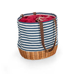 Picnic Time Coronado Canvas And Willow Basket Tote Beige Canvas