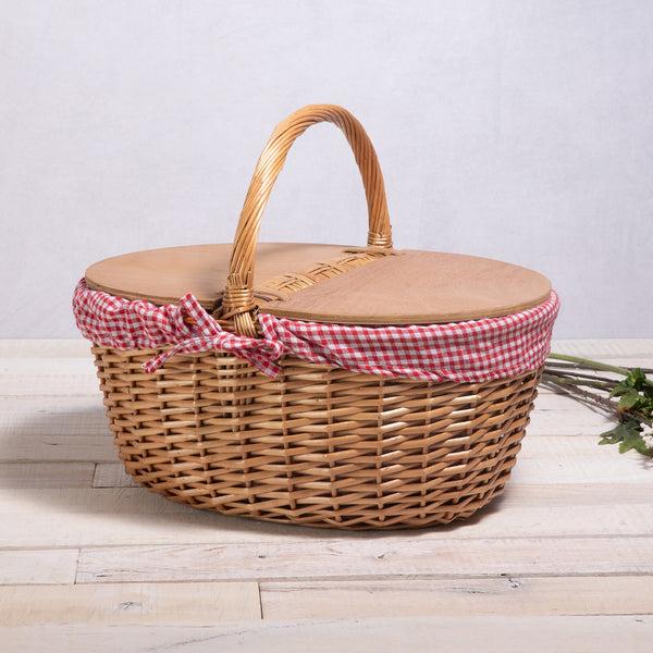 picnic time Country Picnic Basket Navy Blue & White Stripe