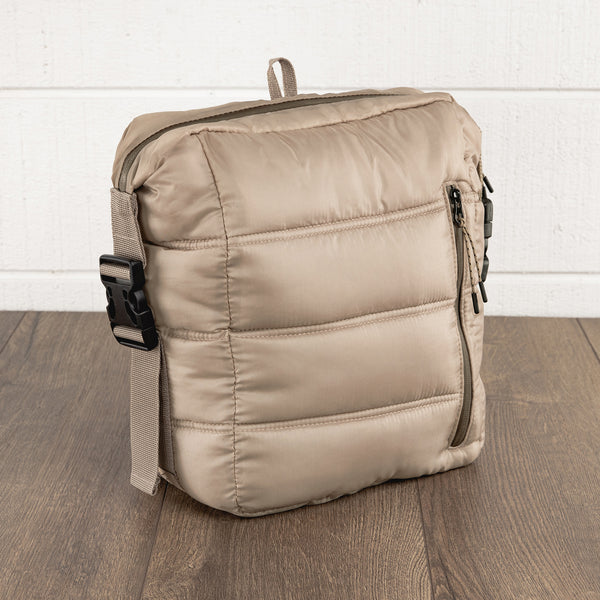 picnic time Everyday Quilted Washable Backpack Cooler Shale Brown