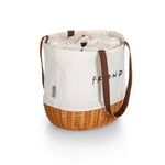 Picnic Time Friends - Coronado Canvas And Willow Basket Tote