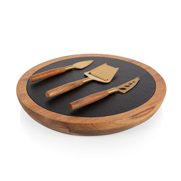 picnic time Insignia Acacia and Slate Serving Board with Cheese Tools