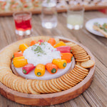 Picnic Time Isla Serving Platter With Marble Cheeseboard Insert