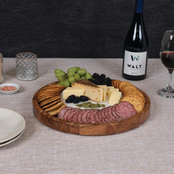 picnic time Isla Serving Platter with Marble Cheeseboard Insert