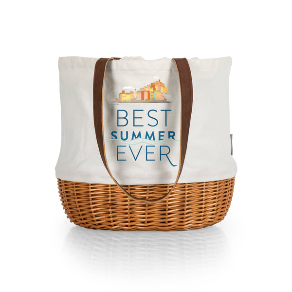 picnic time Luca - Coronado Canvas and Willow Basket Tote