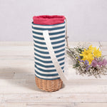 Picnic Time Malbec Insulated Canvas And Willow Wine Bottle Basket Beige Canvas