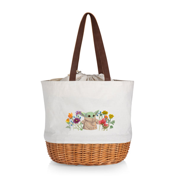 picnic time Mandalorian Grogu - Coronado Canvas and Willow Basket Tote