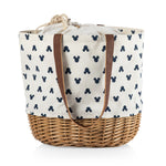 Picnic Time Mickey Mouse Silhouette - Coronado Canvas And Willow Basket Tote