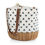 Picnic Time Mickey Mouse Silhouette - Coronado Canvas And Willow Basket Tote