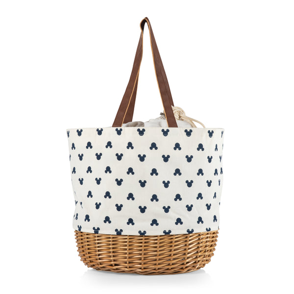 picnic time Mickey Mouse Silhouette - Coronado Canvas and Willow Basket Tote