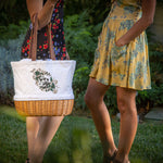 Picnic Time Nightmare Before Christmas Jack & Sally - Coronado Canvas And Willow Basket Tote