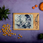 Picnic Time Nightmare Before Christmas Jack & Zero - Icon Glass Top Cutting Board & Knife Set