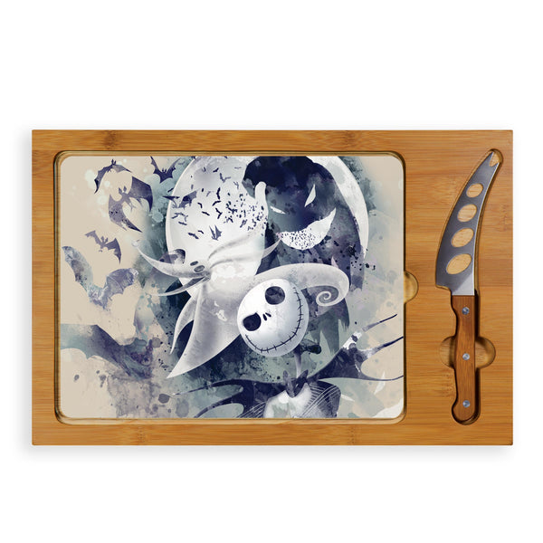 picnic time Nightmare Before Christmas Jack & Zero - Icon Glass Top Cutting Board & Knife Set