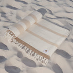 Picnic Time Oceanside Beach Blanket Driftwood Stripe