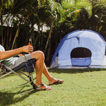 Picnic Time Outdoor Rocking Camp Chair Gunmetal Gray