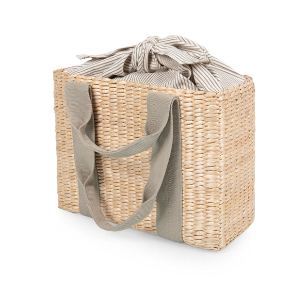 picnic time Parisian Picnic Basket Beige with Navy Blue Accents