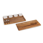 Picnic Time Picada Tapas & Cheese Board Set With Dip Bowls