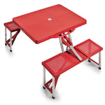 Picnic Time Picnic Table Portable Folding Table With Seats Red