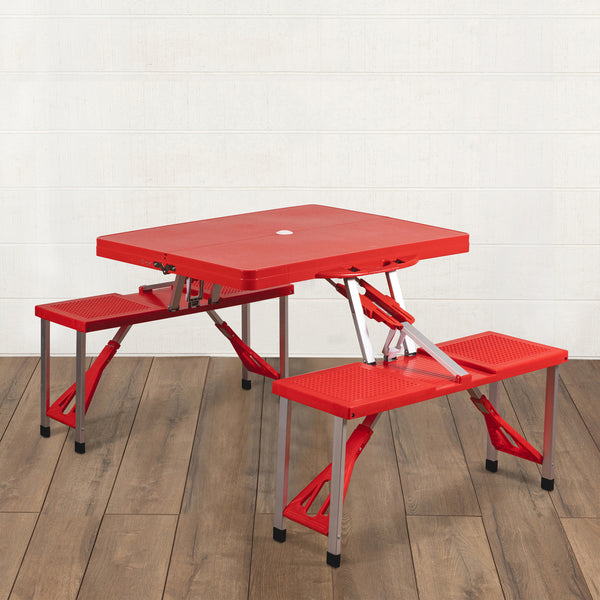 picnic time Picnic Table Portable Folding Table with Seats Red