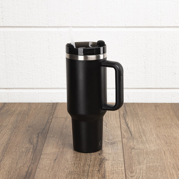 picnic time 40 oz Tumbler with Straw Black