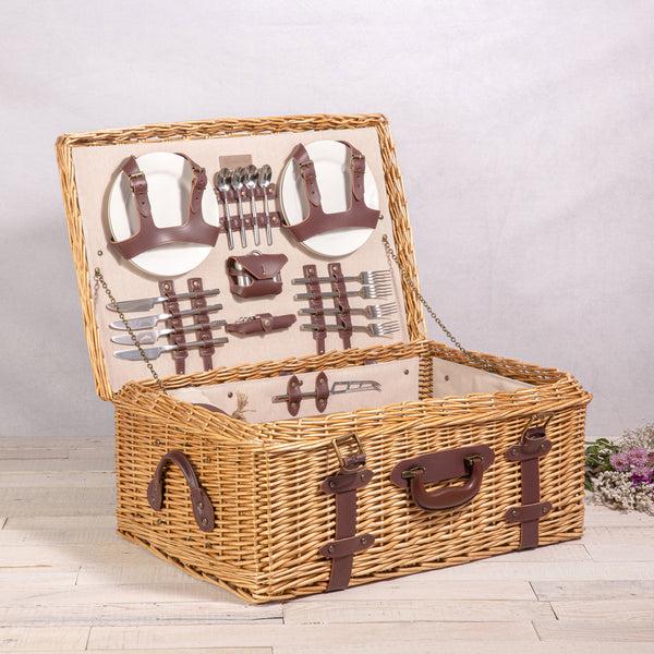 picnic time Charleston Picnic Basket Beige Canvas