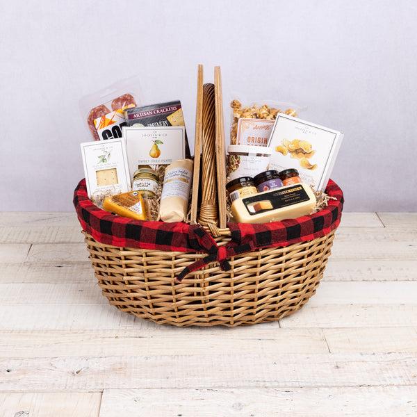 picnic time Country Basket with Gourmet Gift Pack