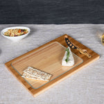 Picnic Time Icon Glass Top Cutting Board & Knife Set