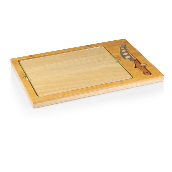 picnic time Icon Glass Top Cutting Board & Knife Set