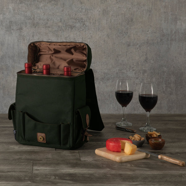 picnic time Moreno 3-Bottle Wine & Cheese Tote Black