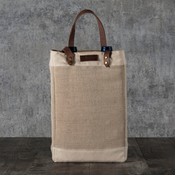 picnic time Pinot Jute 2 Bottle Insulated Wine Bag