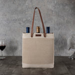 Picnic Time Pinot Jute 3 Bottle Insulated Wine Bag