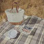 Picnic Time Promenade Picnic Basket Beige Canvas
