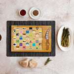 Picnic Time Pixar Collection - Icon Glass Top Cutting Board & Knife Set